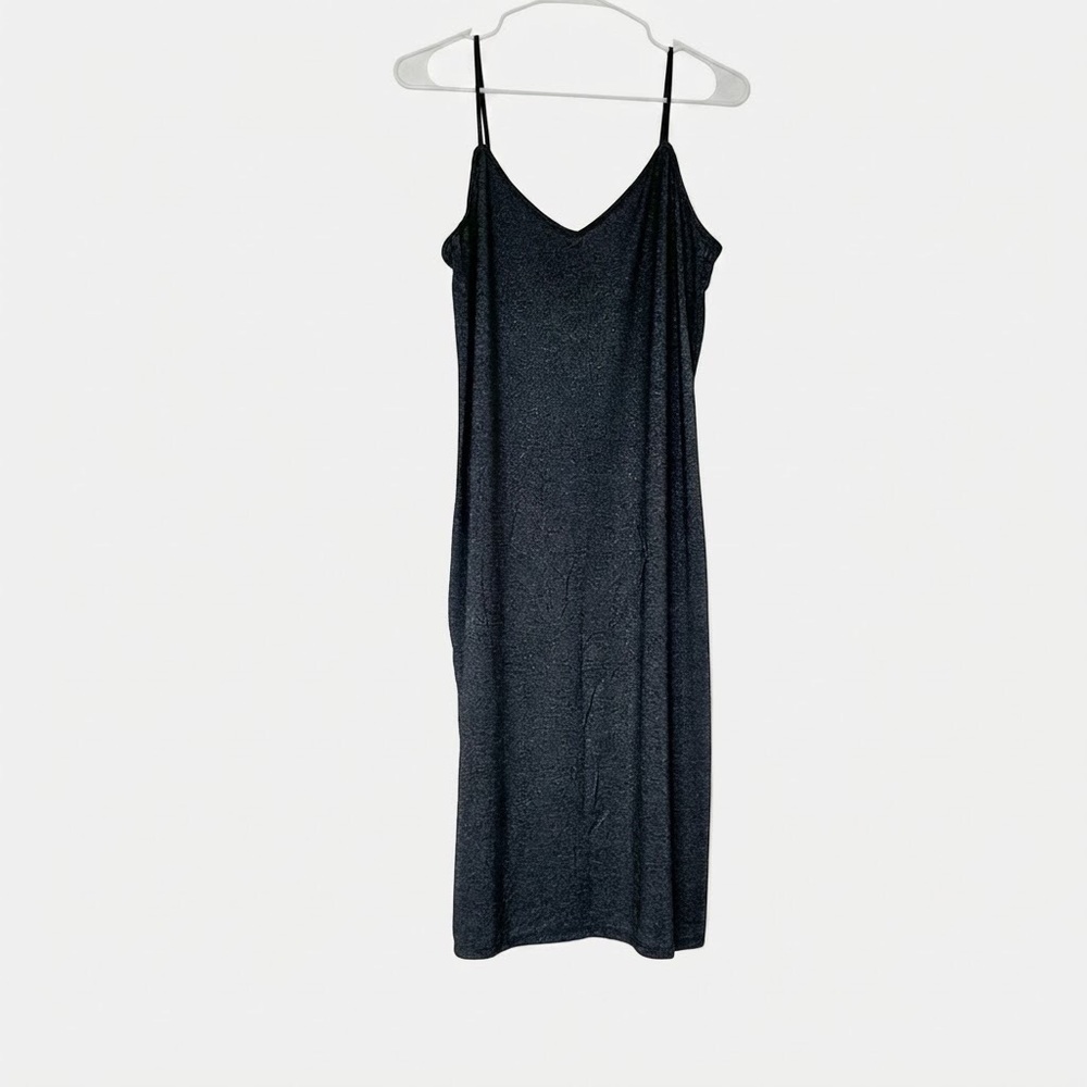 Aritzia sparkly grey slip dress